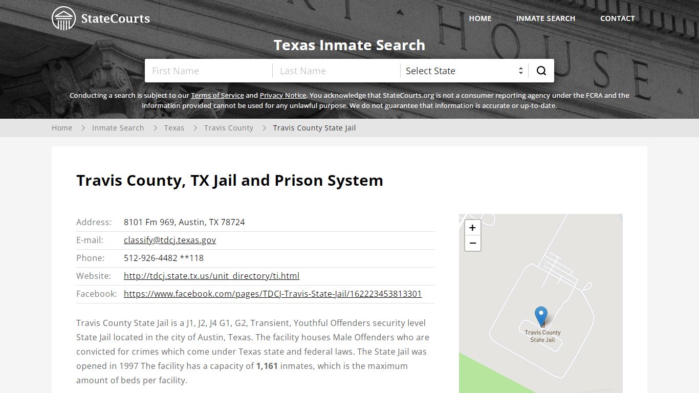 Travis County State Jail Inmate Records Search, Texas - StateCourts